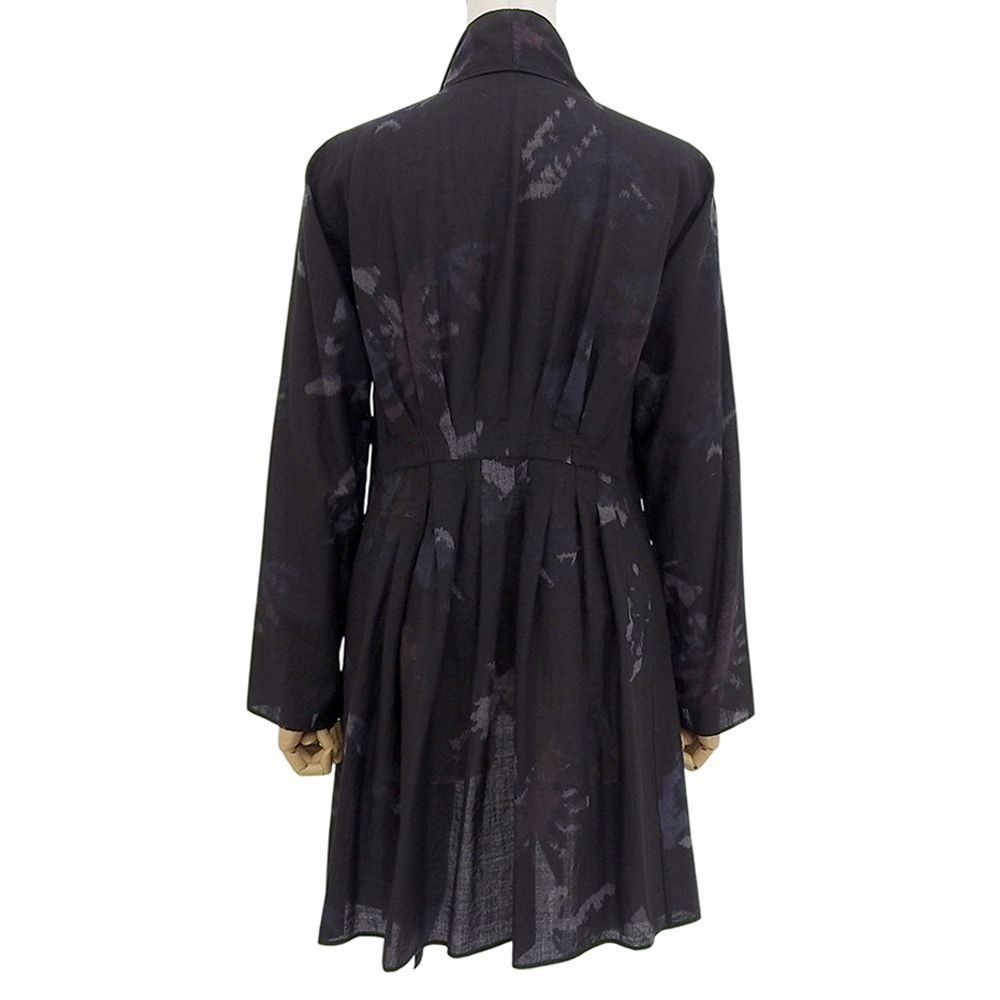 JURGEN LEHL ヨーガンレール ウール×コットン 総柄 ロングカーディガン