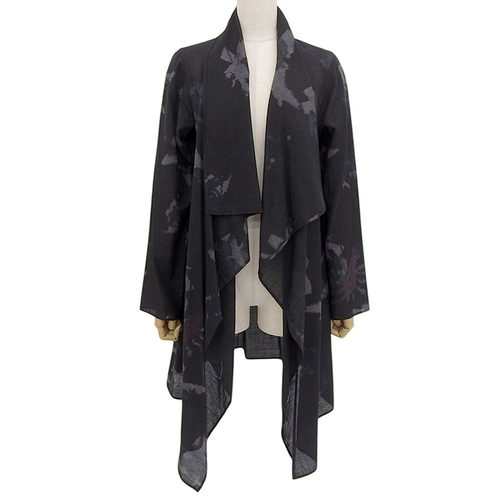 JURGEN LEHL ヨーガンレール ウール×コットン 総柄 ロングカーディガン