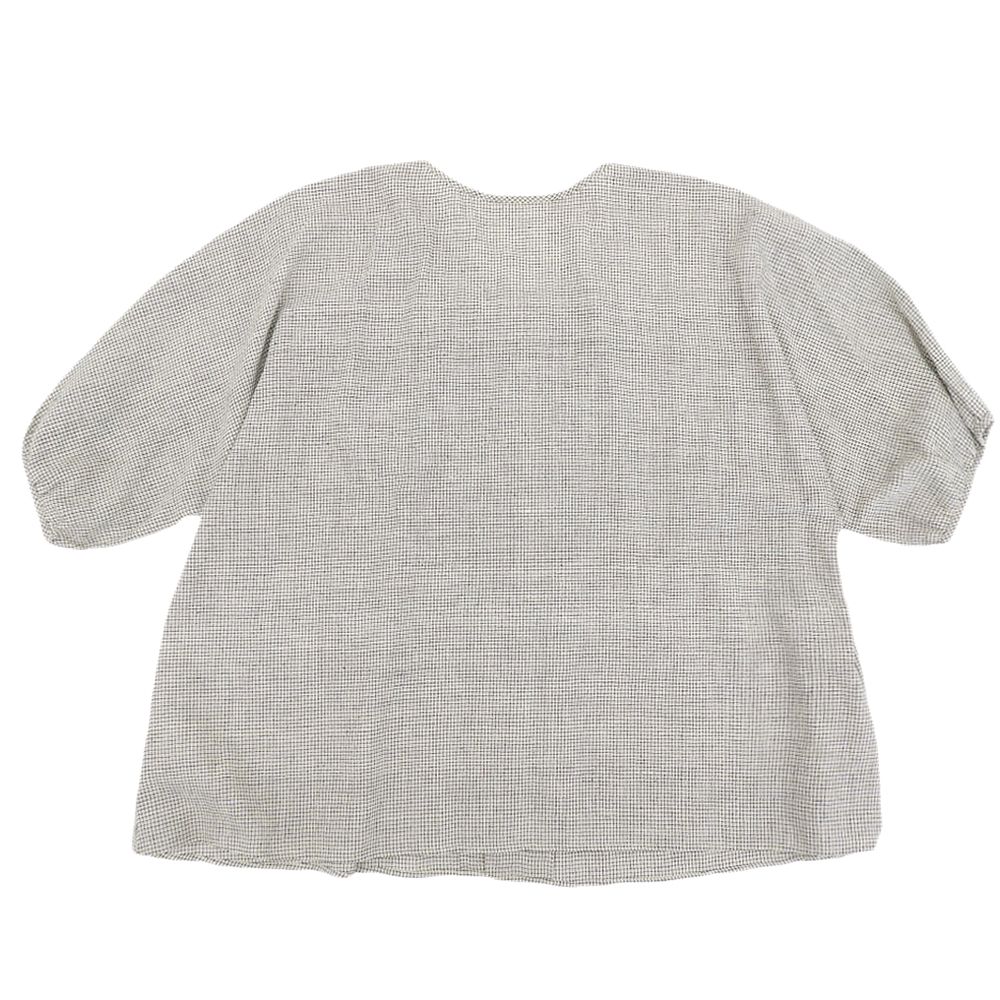 JURGEN LEHL ヨーガンレール コットン チェック ノーカラー シャツ