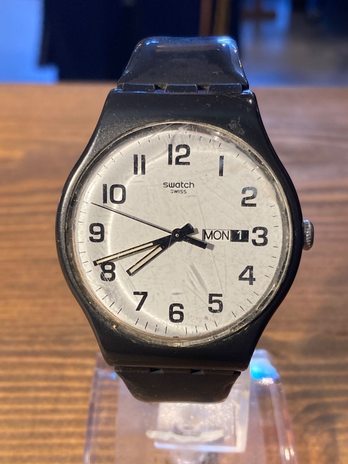 MP074) ジャンク Swatch スウォッチ 腕時計 twice again デイト 新品 