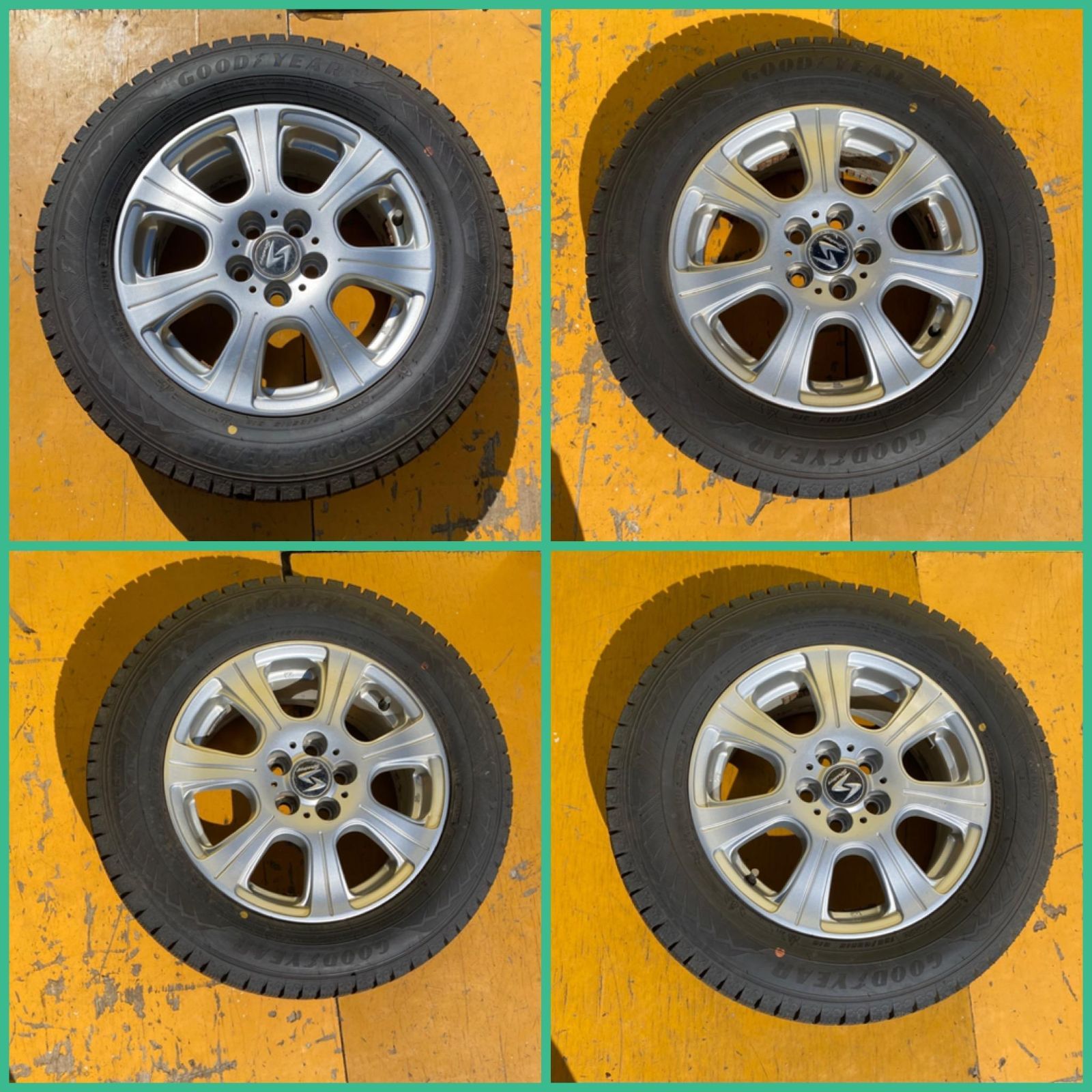 中古アルミ専用品 ZT-6850] 4本 5穴 ENCOUGAR アルミホイール 15X5 1/2J IN 45 雪タイヤ