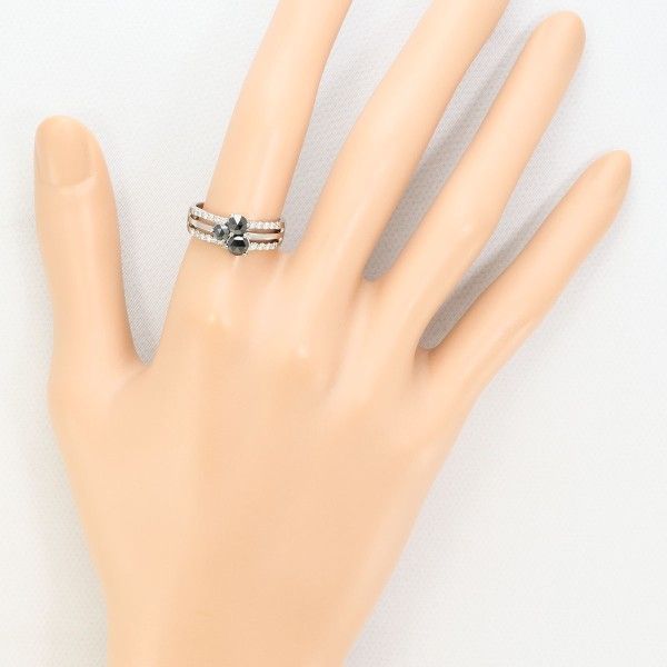 K14WG リング ring 指輪 11.5号 ブラックダイヤ 0.68 ダイヤ 0.19