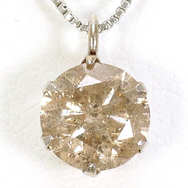PT900 PT850 ネックレス necklace ブラウンダイヤ 0.58 総重量約 PT900 PT850 ネックレス necklace ブラウンダイヤ 0.58 総重量約