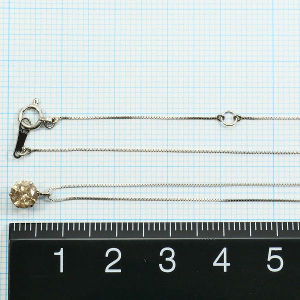 PT900 PT850 ネックレス necklace ブラウンダイヤ 0.58 総重量約1.3g 