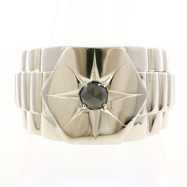 PT900 リング ring 指輪 20号 ブラックダイヤ 0.29 カード鑑別書 総