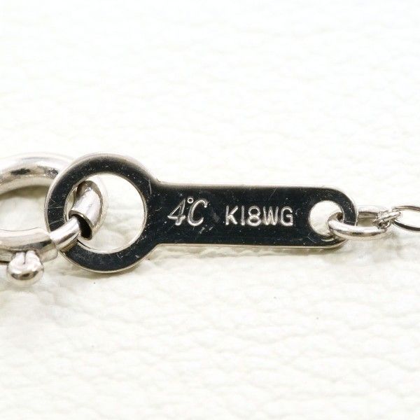 4°C K18WG ネックレス 約40cm 4℃ K18WG ネックレス necklace ダイヤ 総重量約1.2g 約40cm - メルカリ