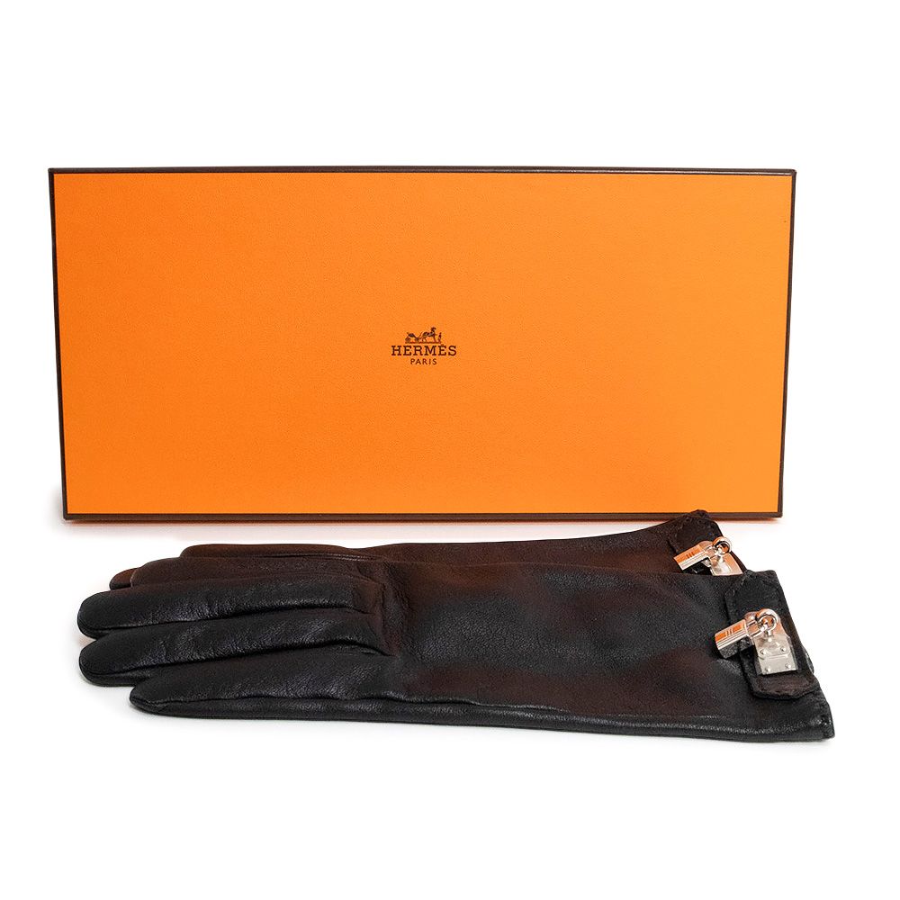 エルメス ケリー ソヤ 手袋 グローブ #7 1/2 ラムスキン レザー