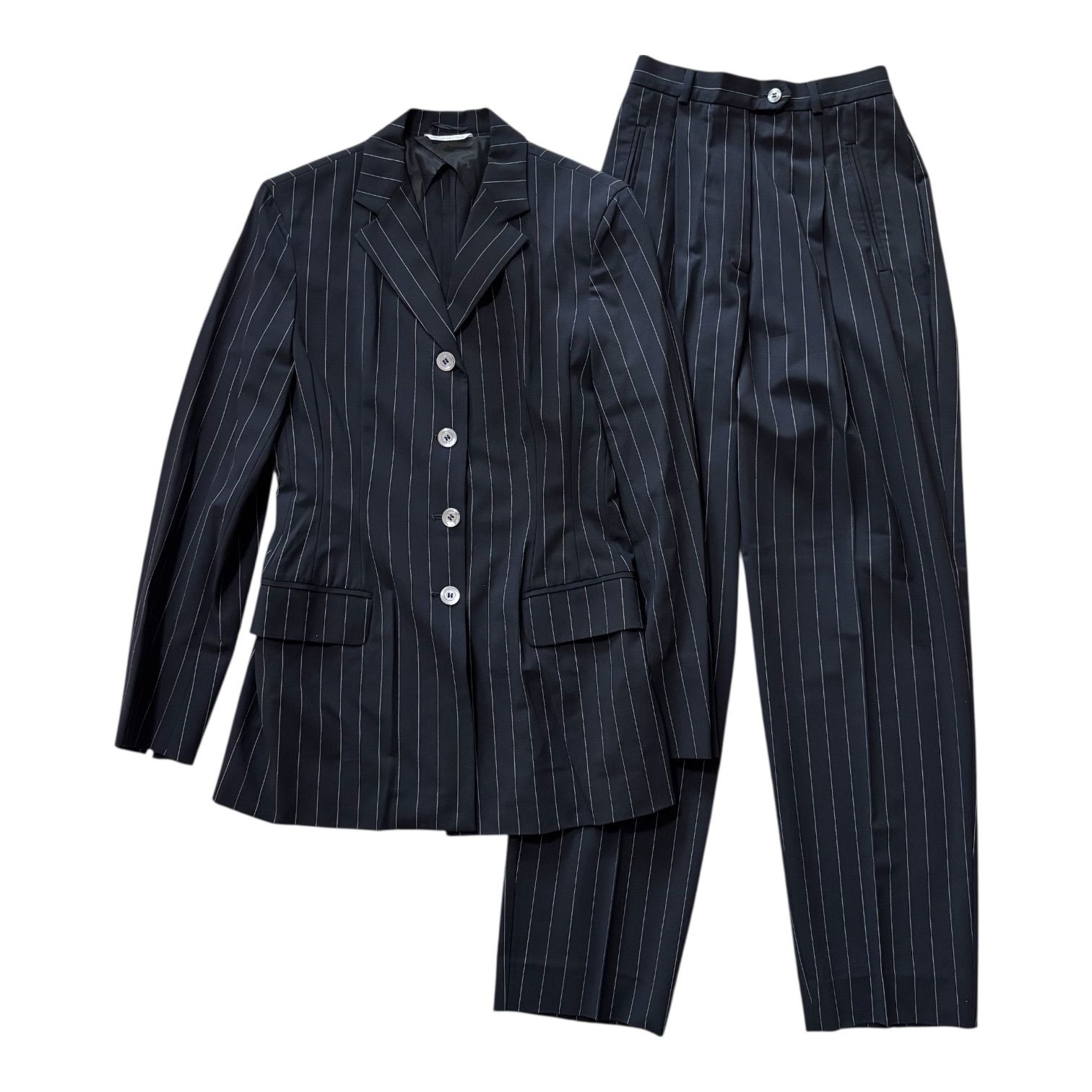 MaxMara マックスマーラ ピンストライプ パンツスーツ ブラック