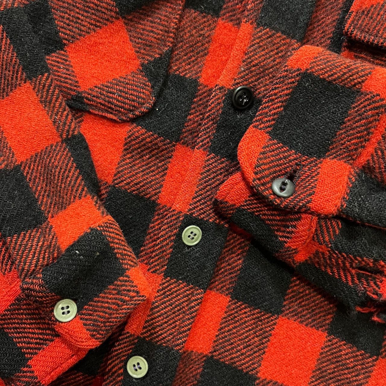 50s~60s BRENT ボロ ウール マチ付き フラップポケット バッファロー