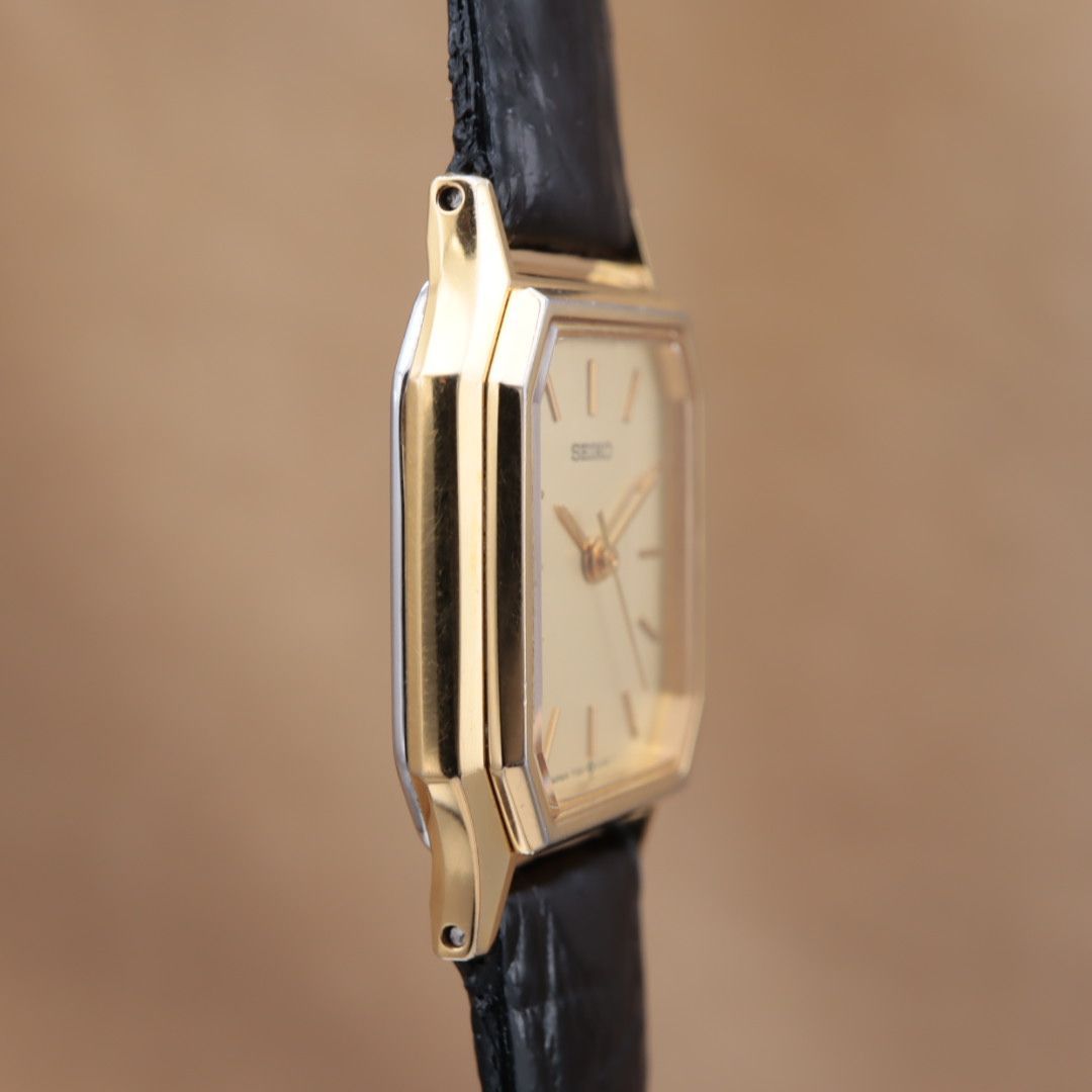 SEIKO 7321-6260 セイコー オクタゴン クォーツ ゴールド GP レザー 革
