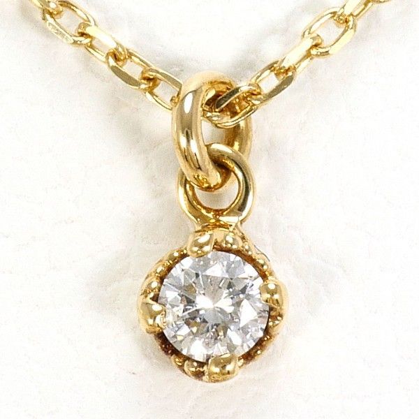 アガット　K14YG　ネックレス　necklace　ダイヤ　0.05　総重量約1.0g　約40cm