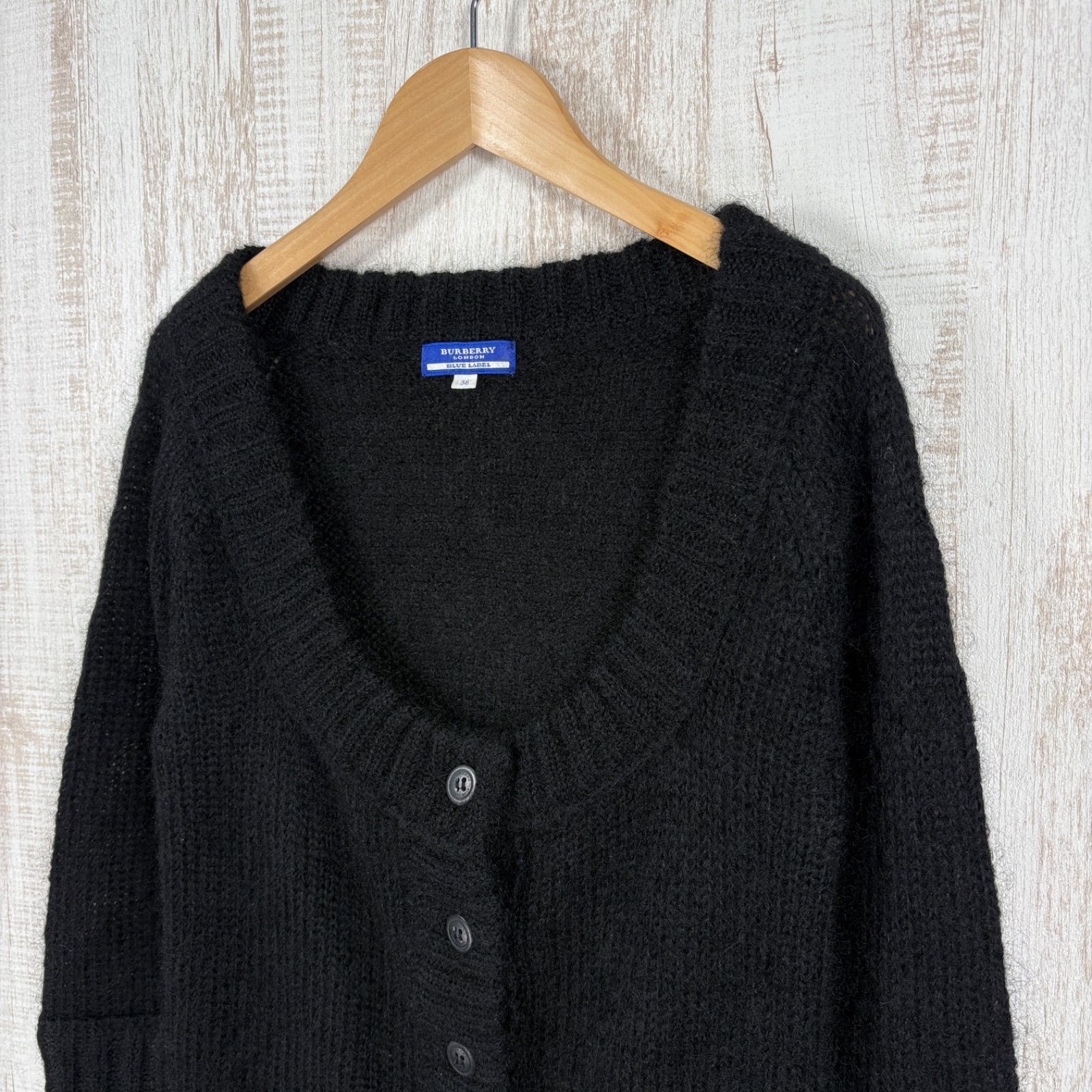 美品 BURBERRY BLUE LABEL バーバリーブルーレーベル ロゴボタン U