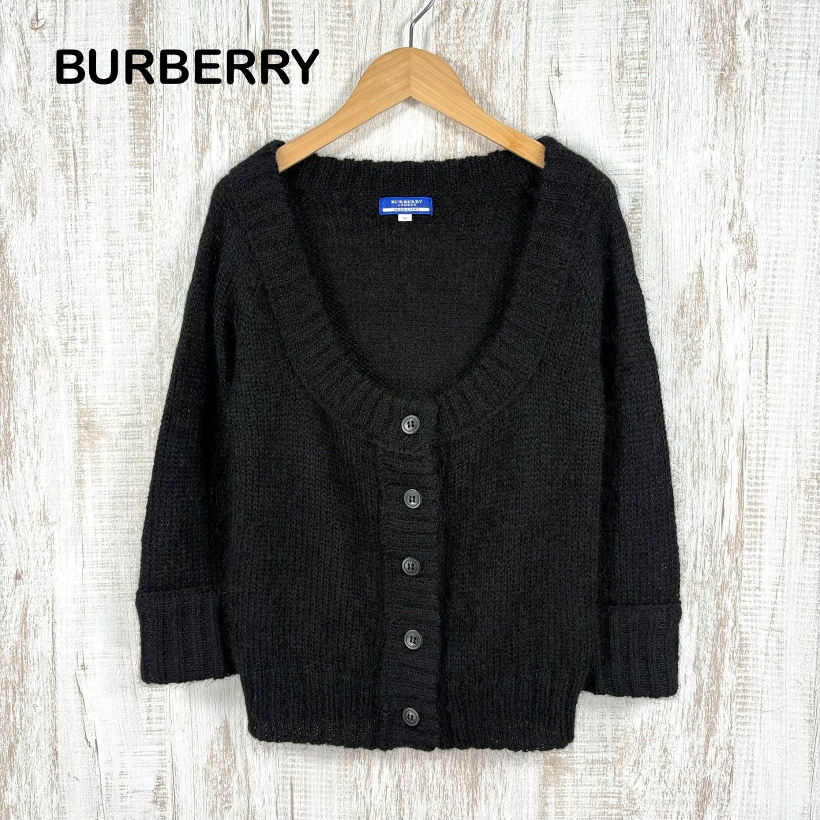 美品 BURBERRY BLUE LABEL バーバリーブルーレーベル ロゴボタン U
