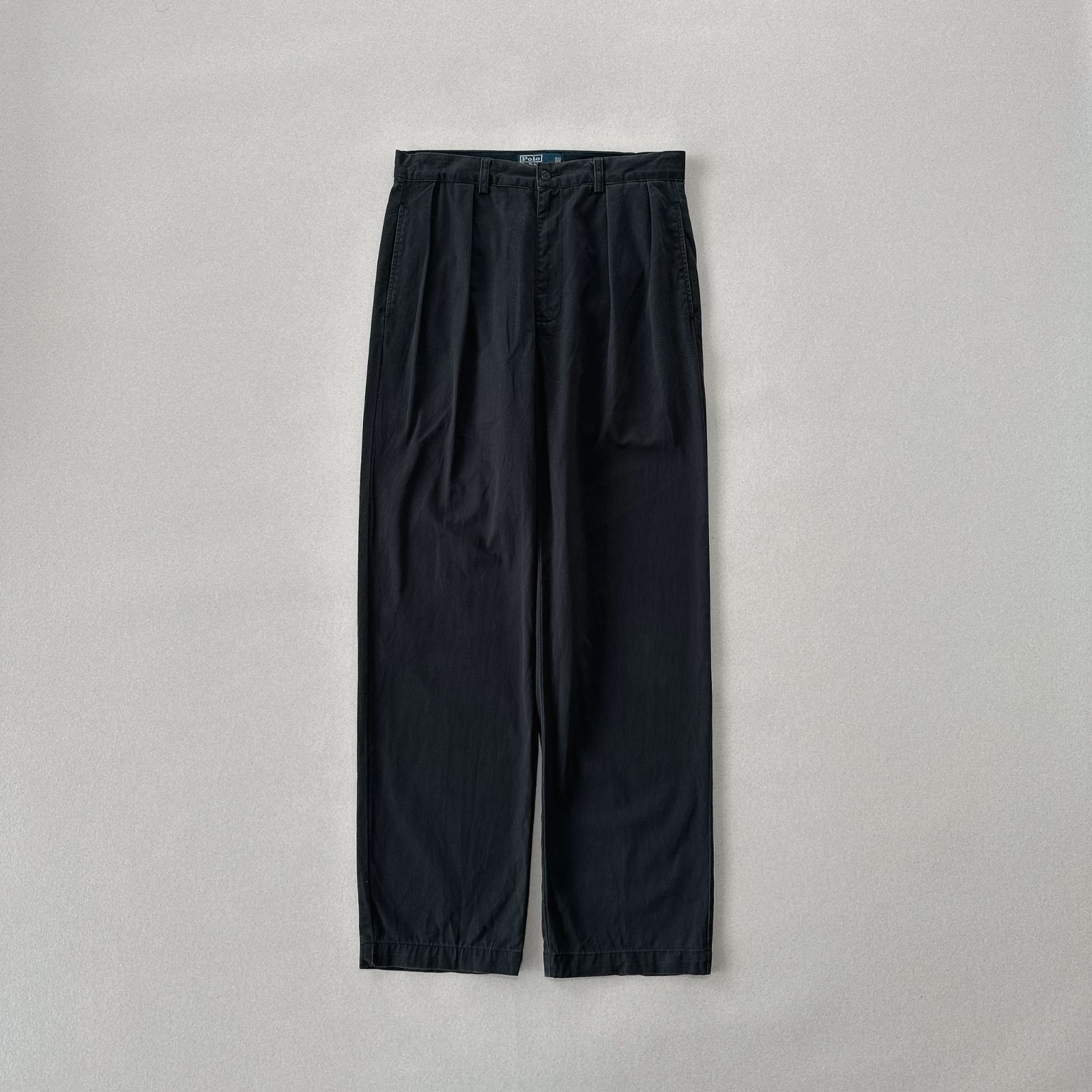 名作】ポロラルフローレン 2タック チノ アンドリューパンツ W32 黒
