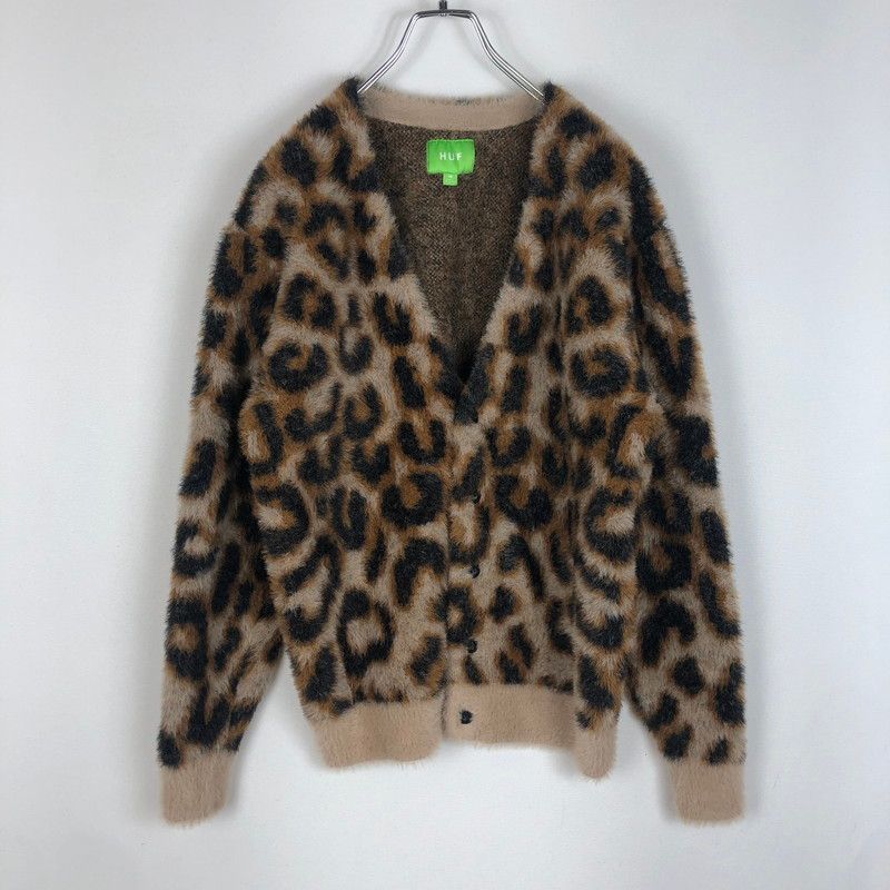 中古品】HUF ハフ LEOPARD CARDIGAN レオパード カーディガン トップス