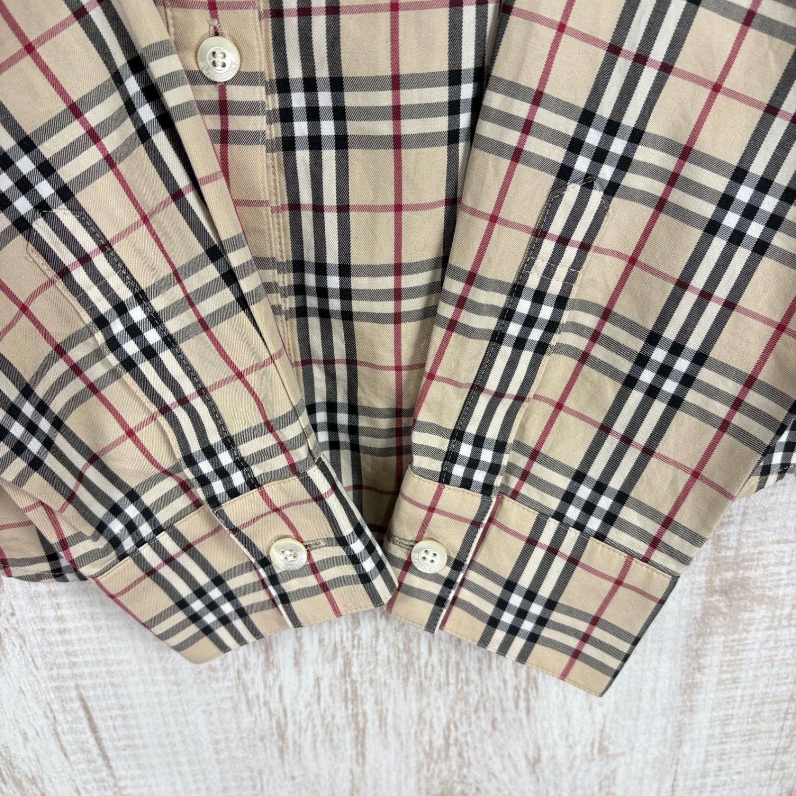 バーバリーロンドン シャツ ノバチェック ホースロゴ刺繍 大きいサイズ 46 BURBERRY LONDON バーバリーロンドン 定番カラー ノバチェック
