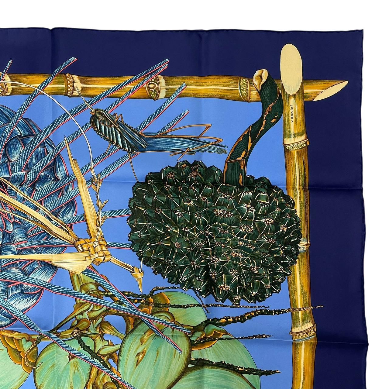 レア 新品同様 HERMES エルメス カレ90 Jardin Creole クレオルの楽園