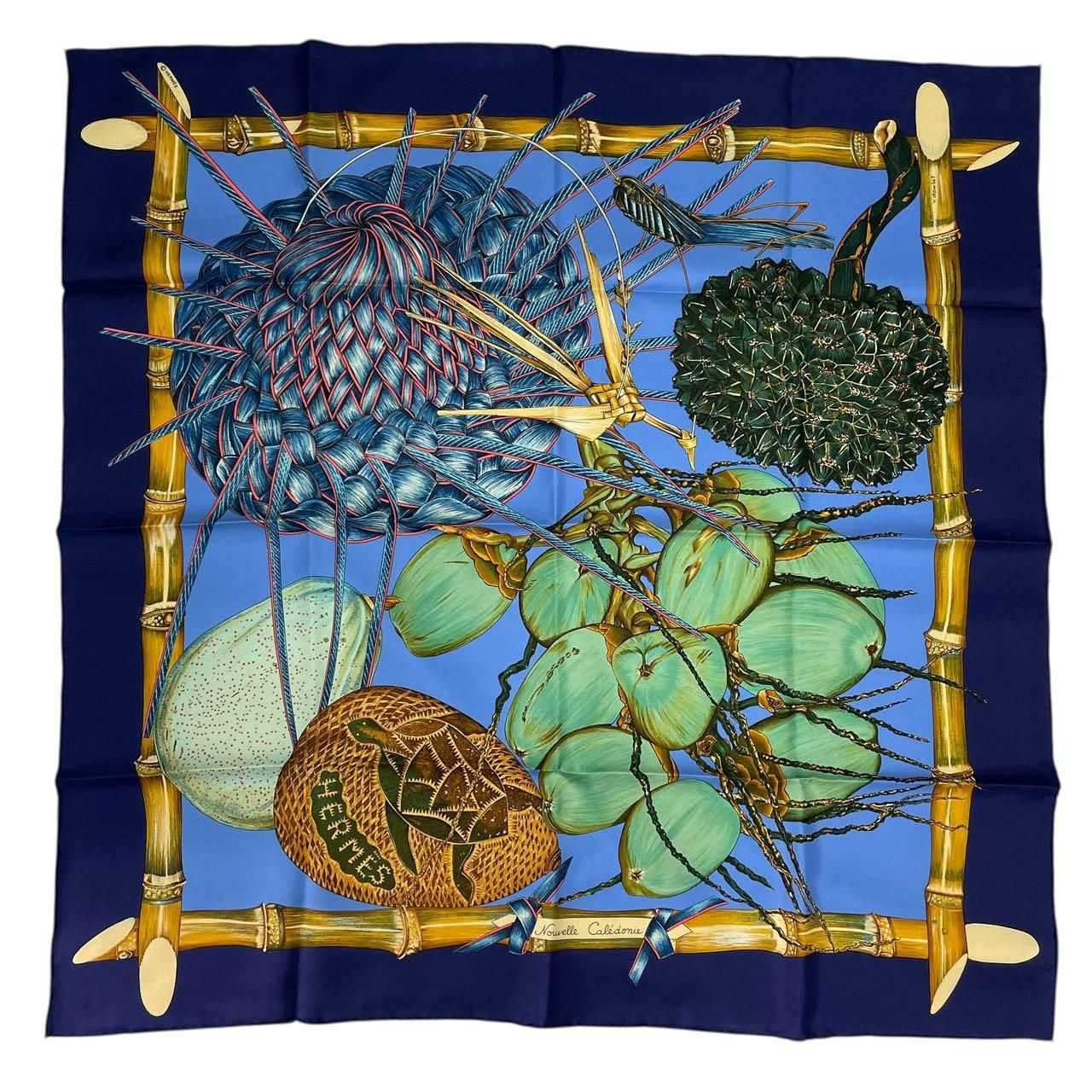 レア 新品同様 HERMES エルメス カレ90 Jardin Creole クレオルの楽園