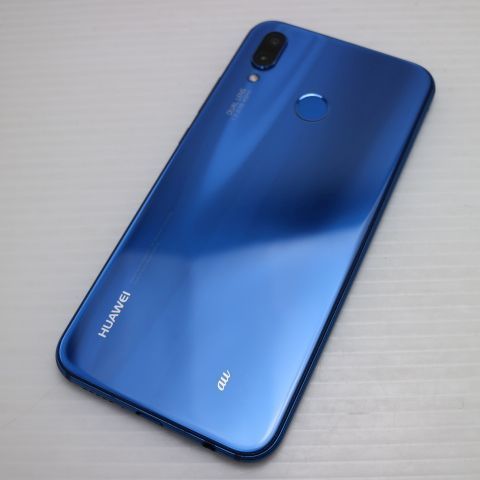 美品 HWV32 HUAWEI P20 lite ブルー スマホ 即日発送 スマホ 白ロム au