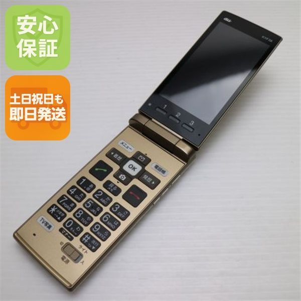 美品 KYF38 かんたんケータイ シャンパンゴールド スマホ 本体 白ロム