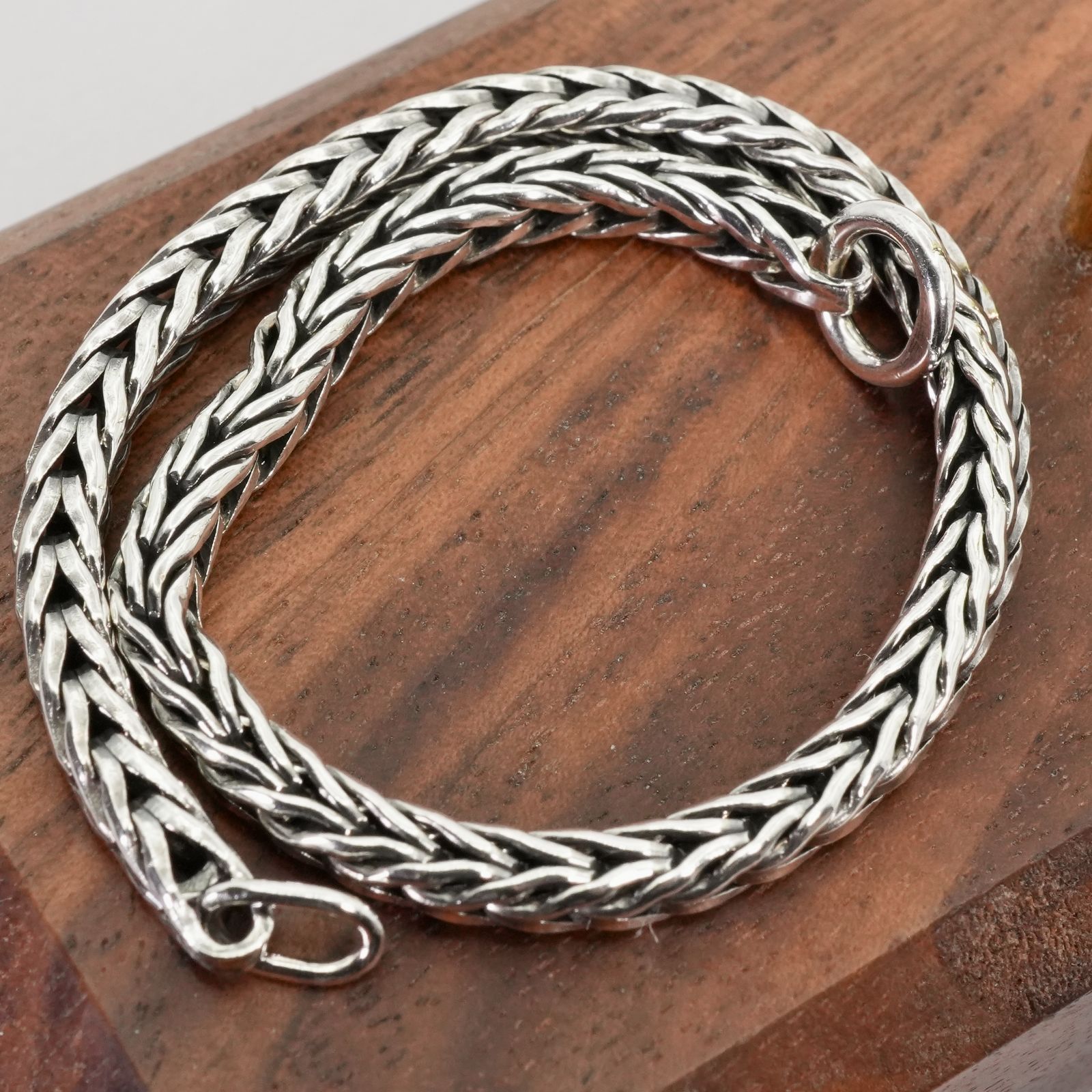 15cmトロールビーズ スネークチェーン シルバー ブレスレット/25-2758