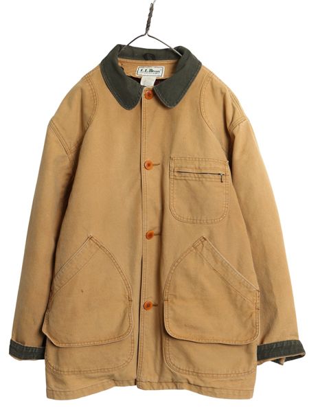 80’s L.L.Beanライナー付ダック地ハンティングカバーオールジャケット 80s USA製 エルエルビーン ダック ハンティング ジャケット メンズ L