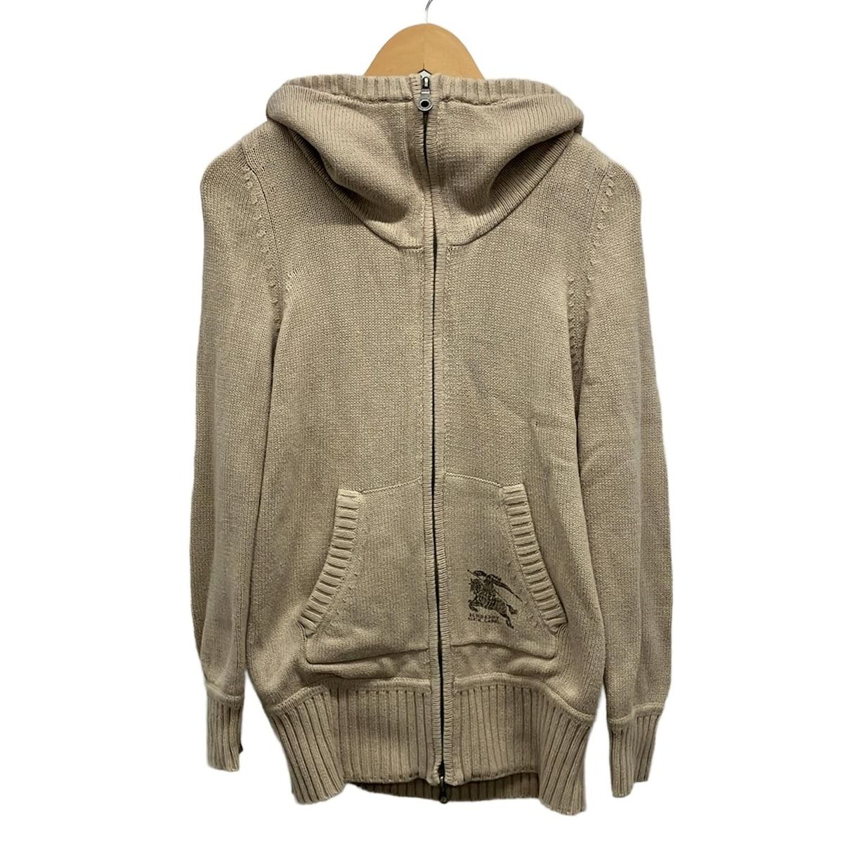 BURBERRY BLUE LABEL フード付き スタジャンニット 38 Burberry Blue Label(バーバリーブルーレーベル) ブルゾン サイズ38 M