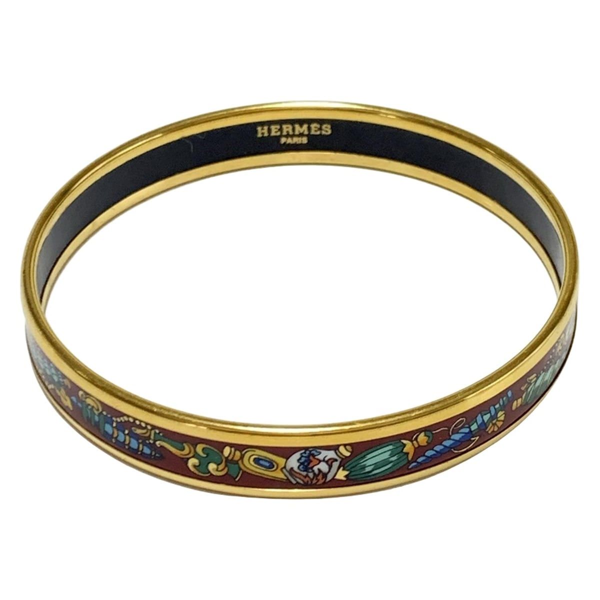 HERMES(エルメス) バングル エマイユ ゴールド×ボルドー×マルチ - メルカリ