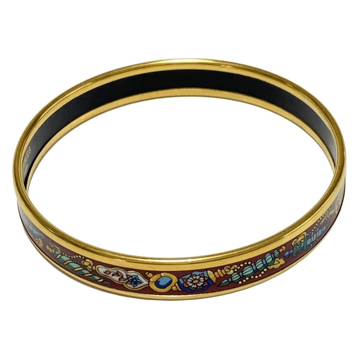 HERMES(エルメス) バングル エマイユ ゴールド×ボルドー×マルチ - メルカリ