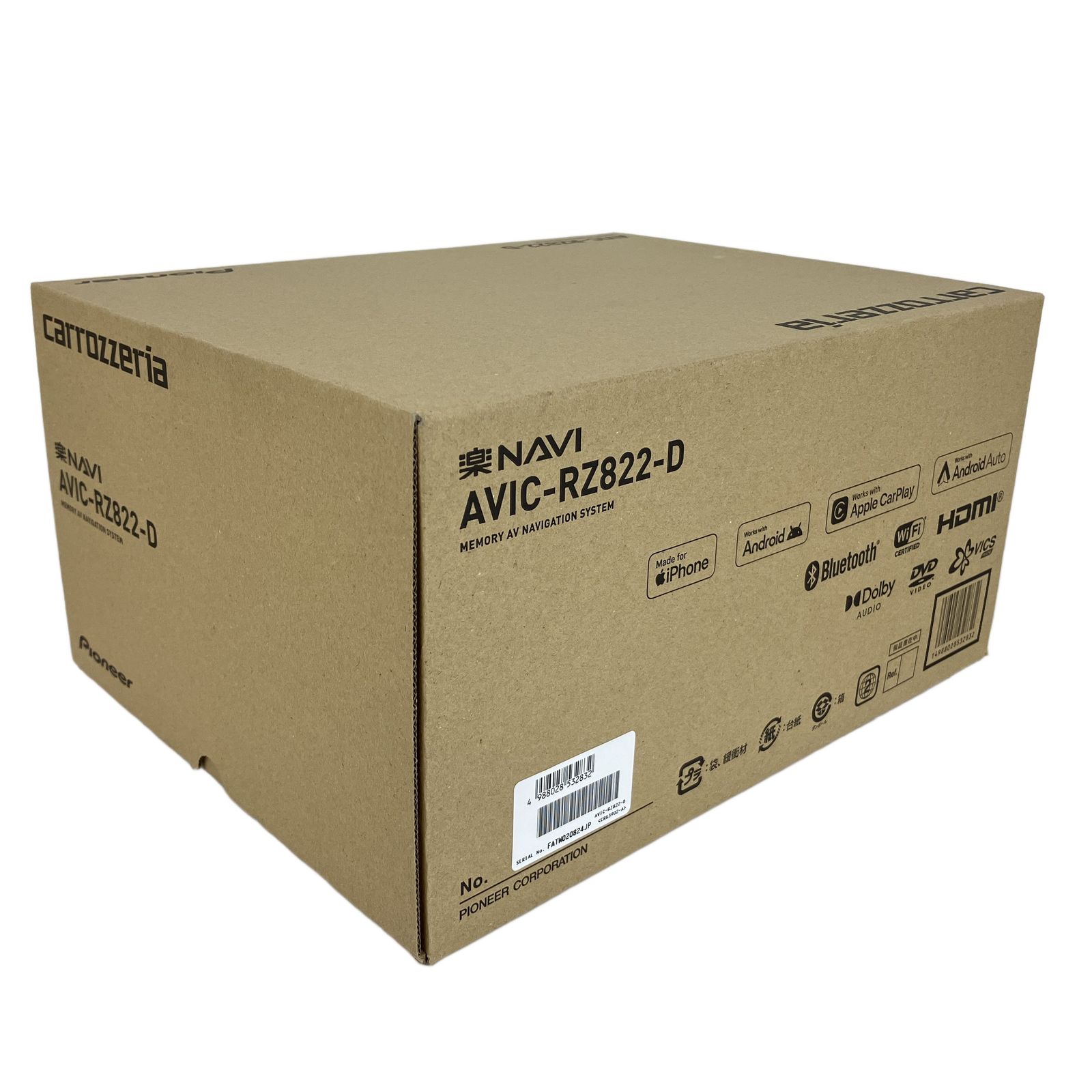 Pioneer パイオニア AVIC-RZ822-D Carrozzeria カロッツェリア 楽ナビ