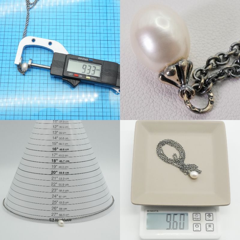 70cm トロールビーズ パール ロング チェーン ネックレス/25-1599