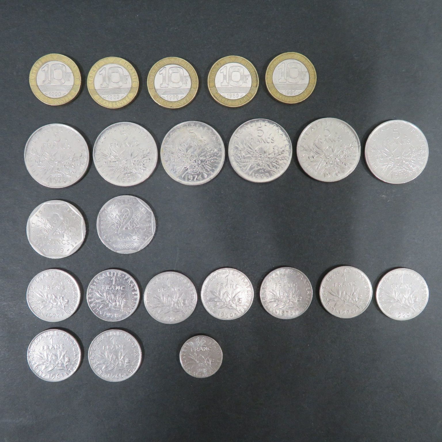 4825フランス□紙幣□旧紙幣□硬貨□200フラン□100フラン×2枚□50