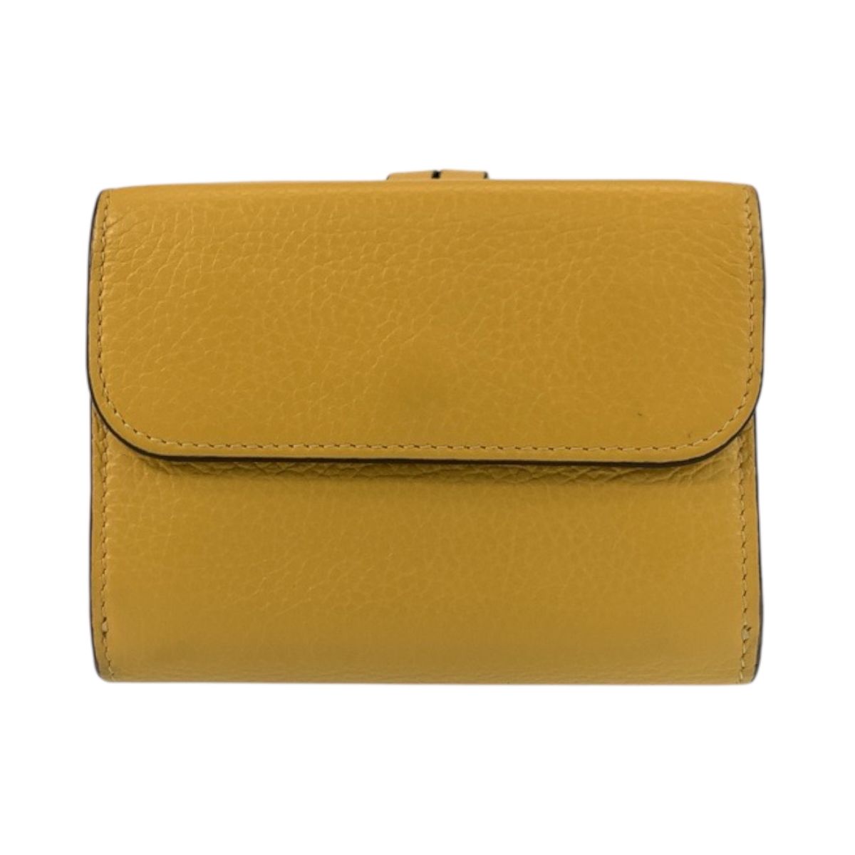 Chloe クロエ ALPHABET イエロー ゴールド金具 レザー 折財布