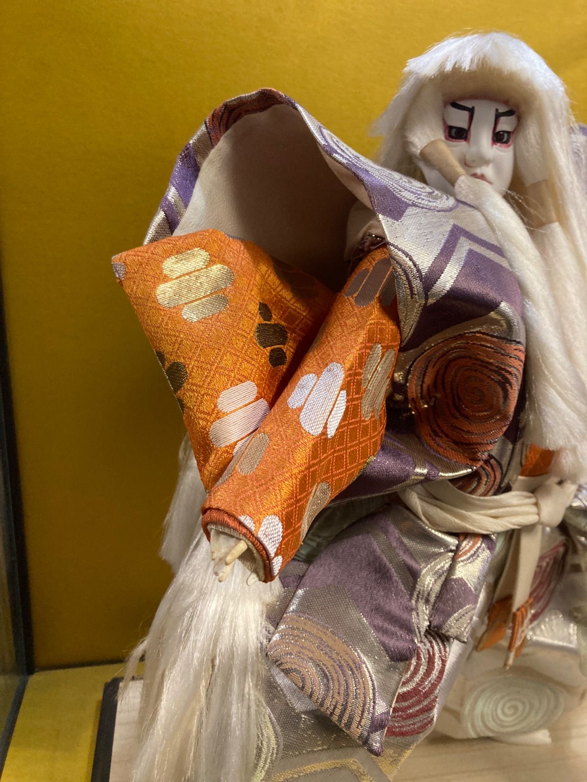 日本人形 ガラスケース入り 舞踊人形 歌舞伎 飾り物 ケースサイズ幅約