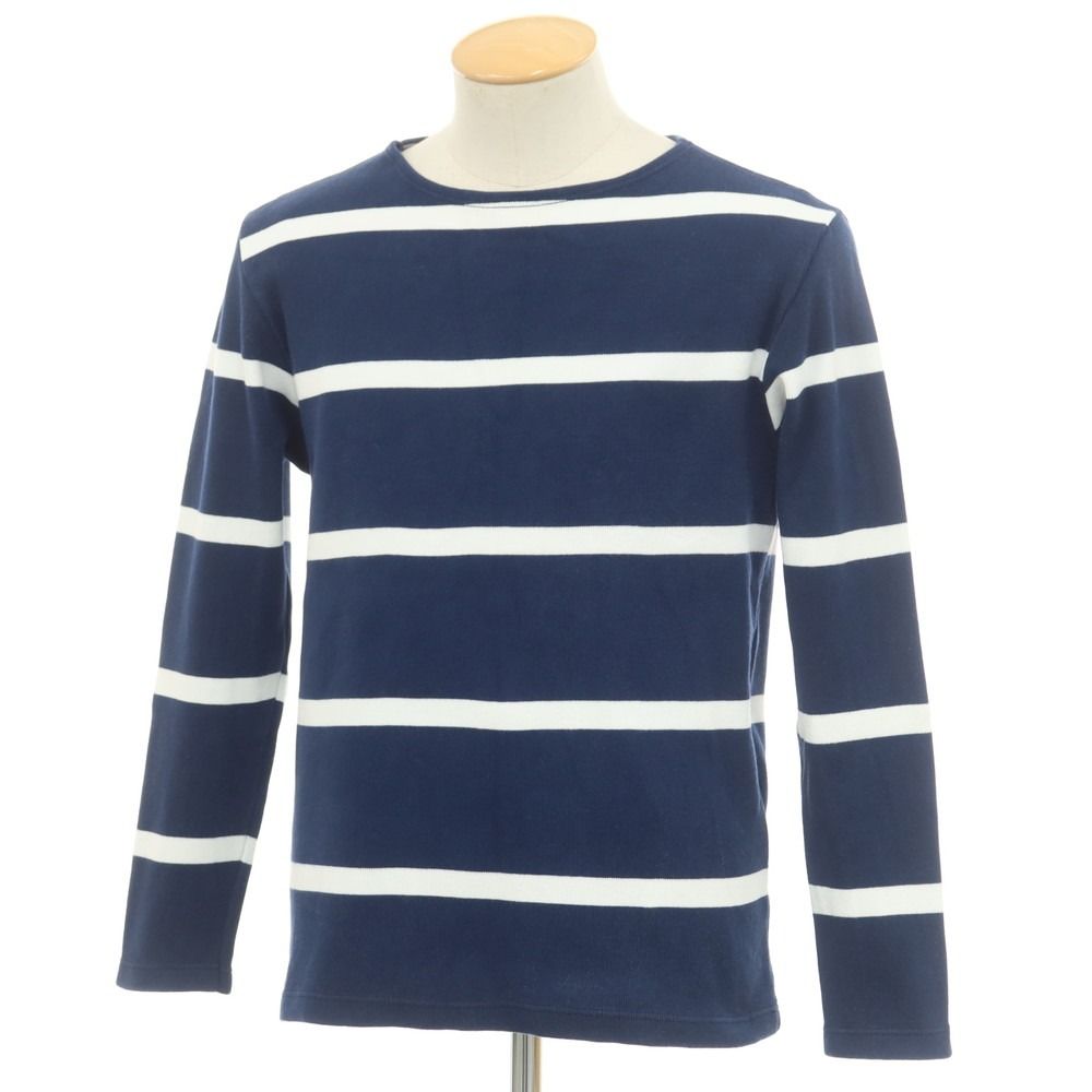 【中古】メゾン コルニション MAISON CORNICHON コットン ボーダー バスクシャツ 長袖Ｔシャツ ネイビーxホワイト【メンズ】