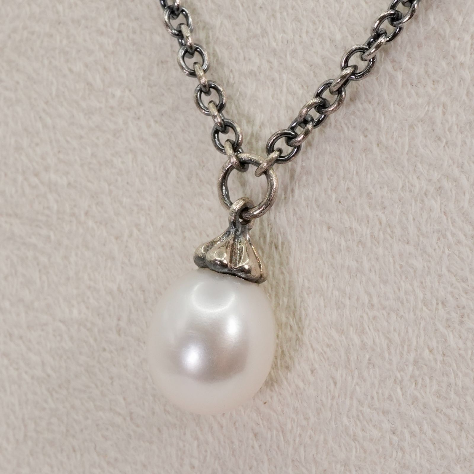 80cm トロールビーズ パール ロング チェーン ネックレス/25-740