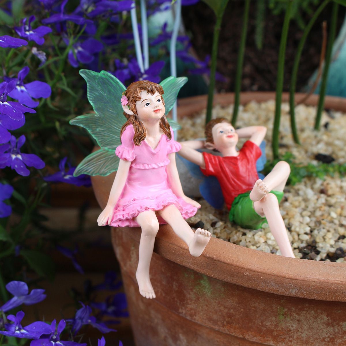 新品未使用 庭園卓上 夜光羽根 星空を仰ぐフェアリー装飾 ギフト用