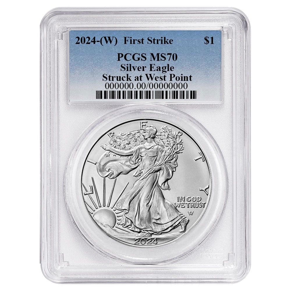 2024年 (W) 1ドル アメリカン シルバー イーグル PCGS MS70 FS ブルー