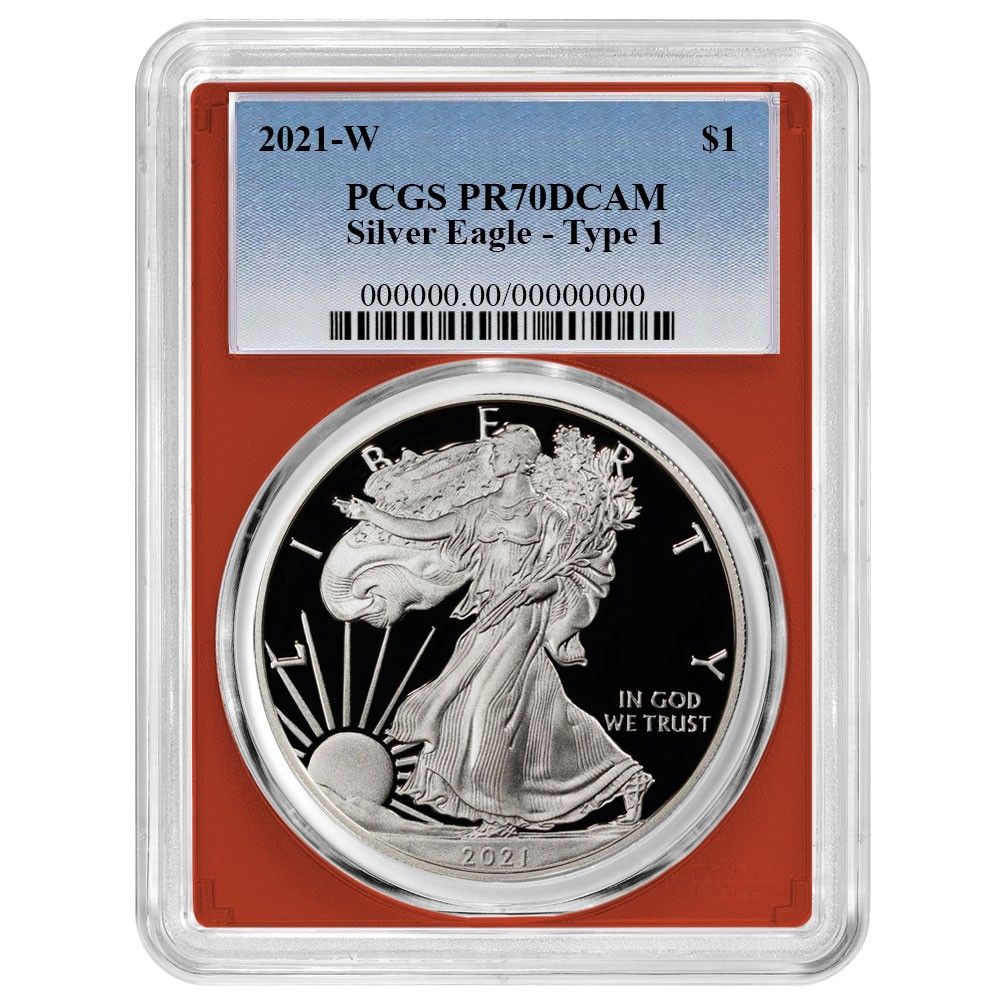 2021-W プルーフ $1 タイプ1 アメリカンシルバーイーグル PCGS
