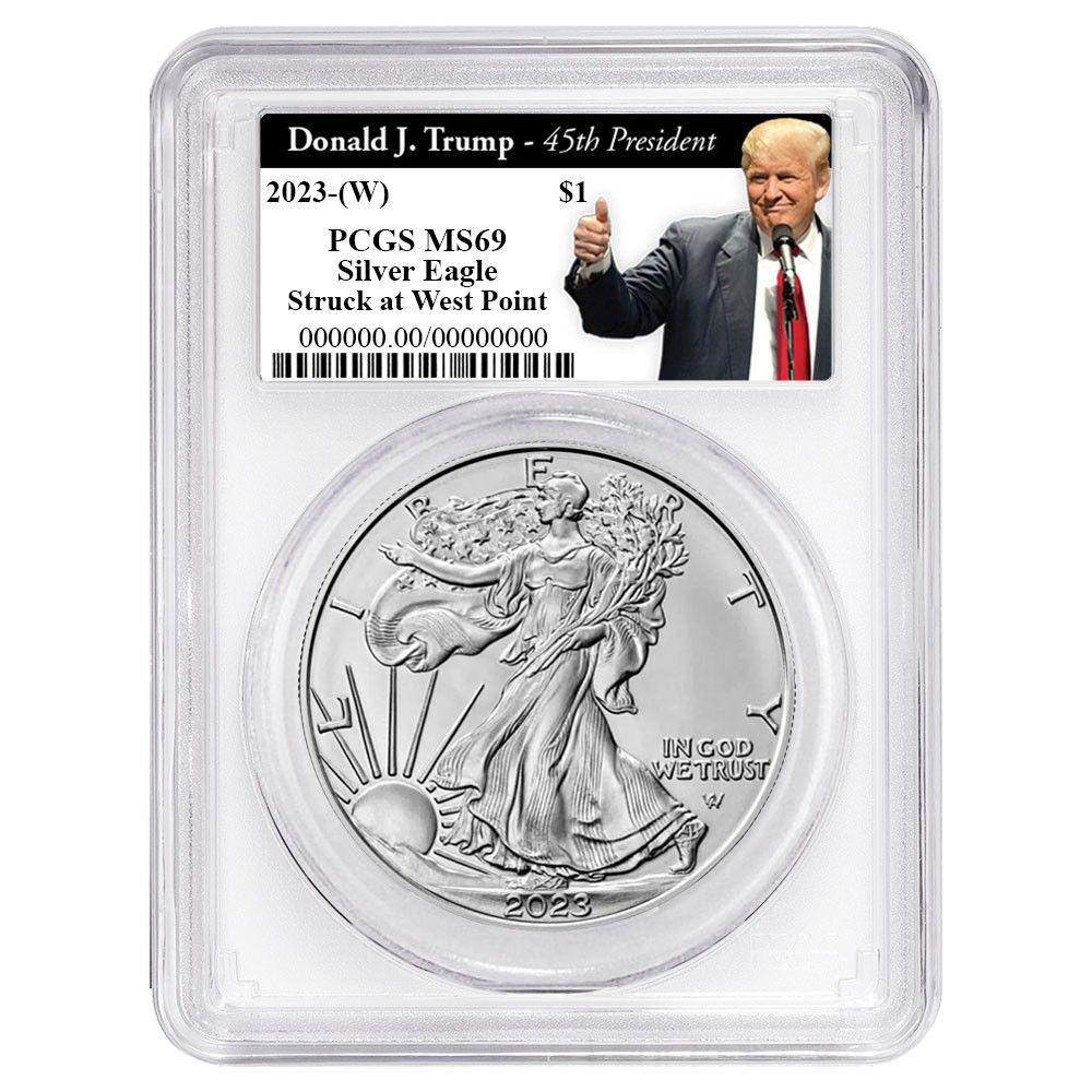 2023年 (W) 1ドル アメリカン シルバー イーグル PCGS MS69 トランプ第