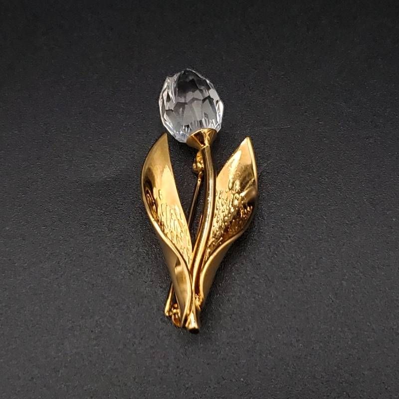SWAROVSKI スワロフスキー ブローチ チューリップ 花 フラワー