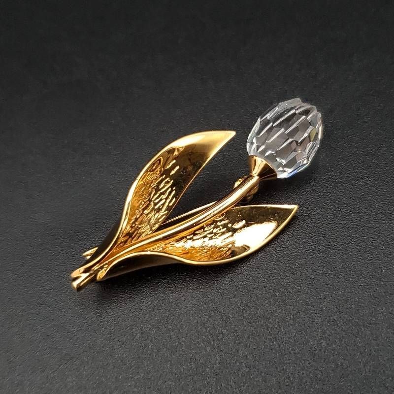 SWAROVSKI スワロフスキー ブローチ チューリップ 花 フラワー