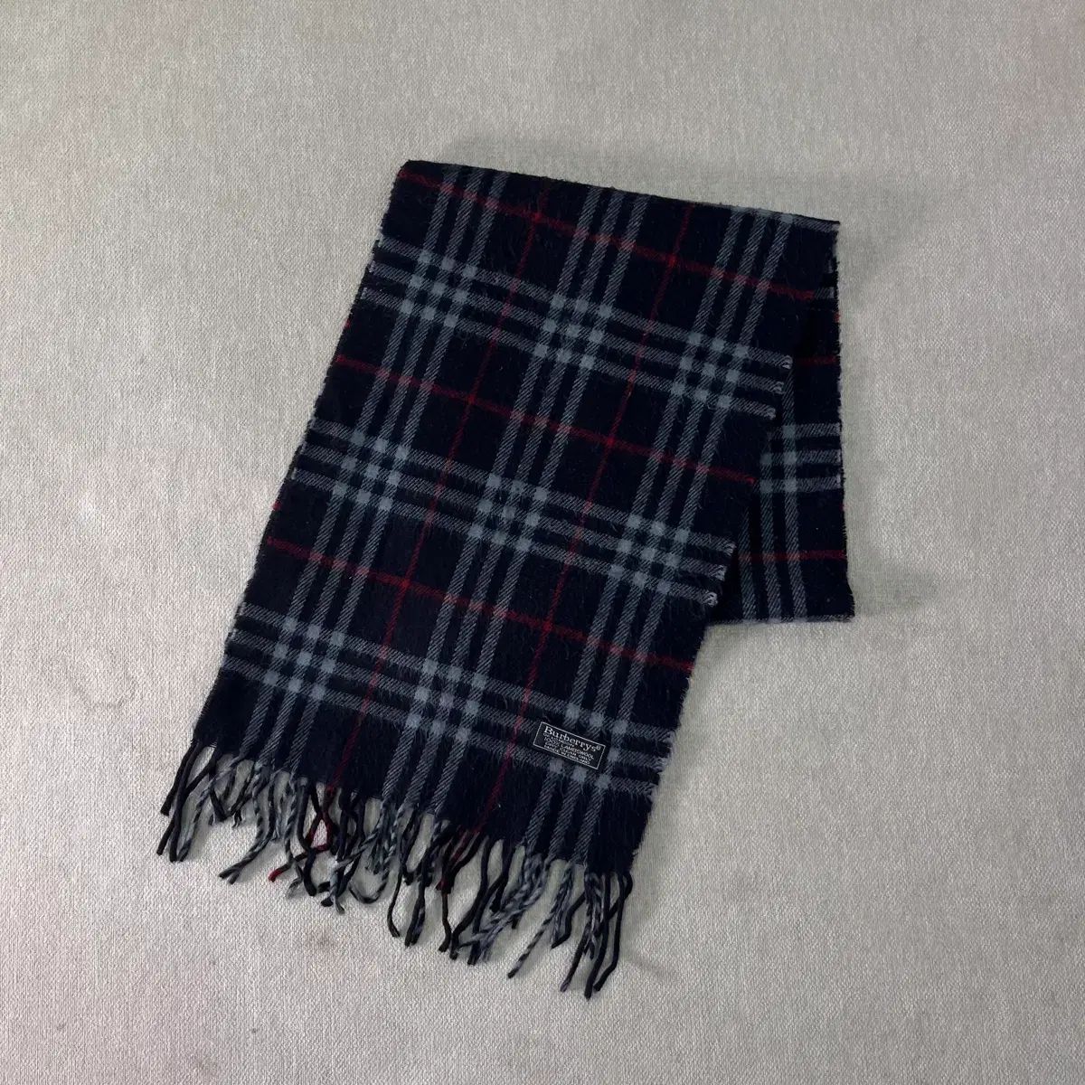 BURBERRY バーバリー ノヴァチェック ラムウール マフラー ネイビー