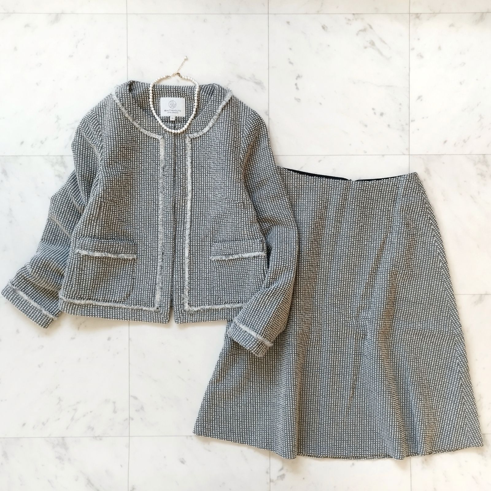 ビューティアンドユース ユナイテッドアローズ】ツイードスーツ