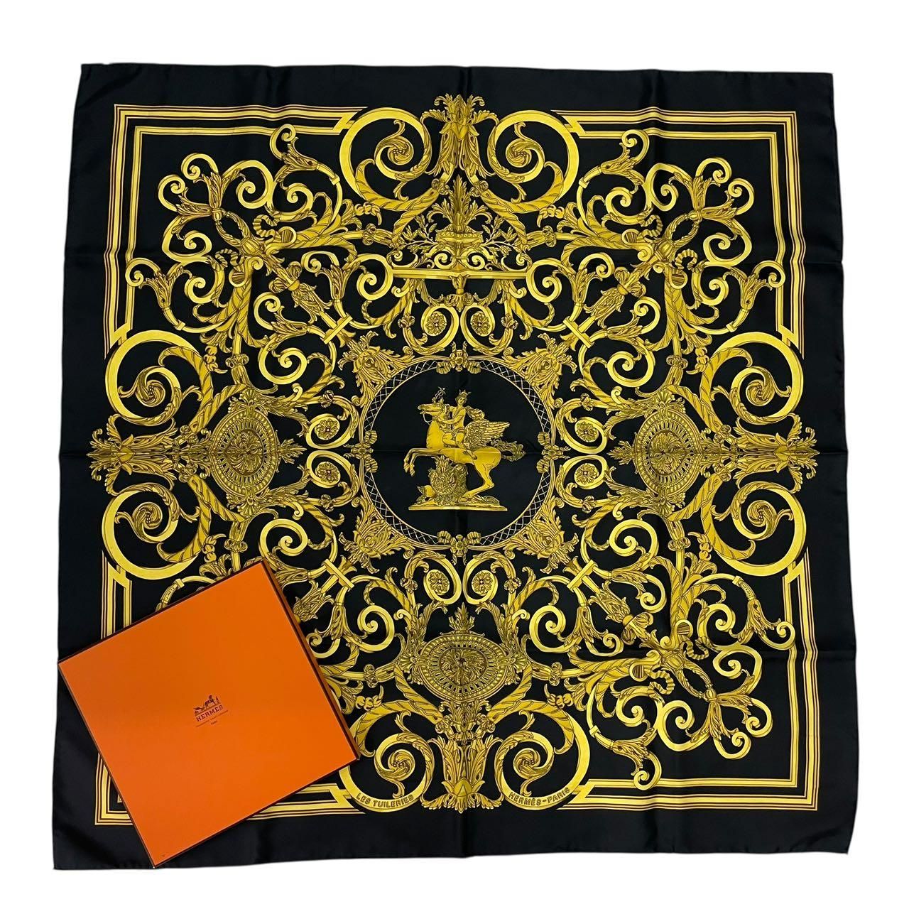 新品同様 HERMES エルメス スカーフ カレ90 LES TUILERIES