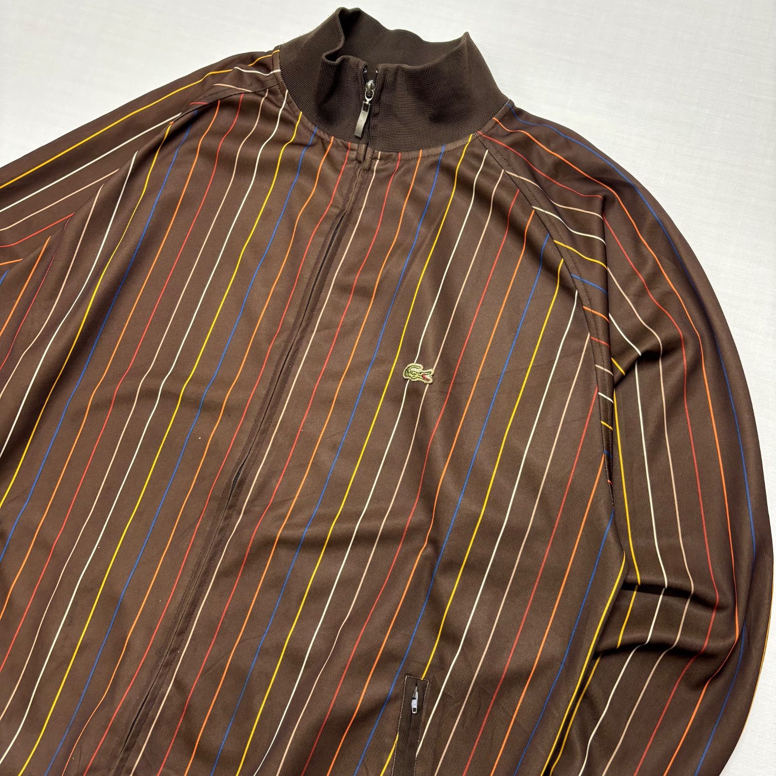 激レア 70s ラコステ トラックジャケット ブラウン 茶 サイズ9 4XL相当