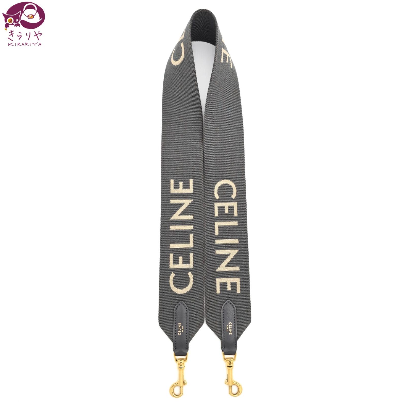 CELINE セリーヌ CELINEジャカード ロングストラップ ウール カーフ