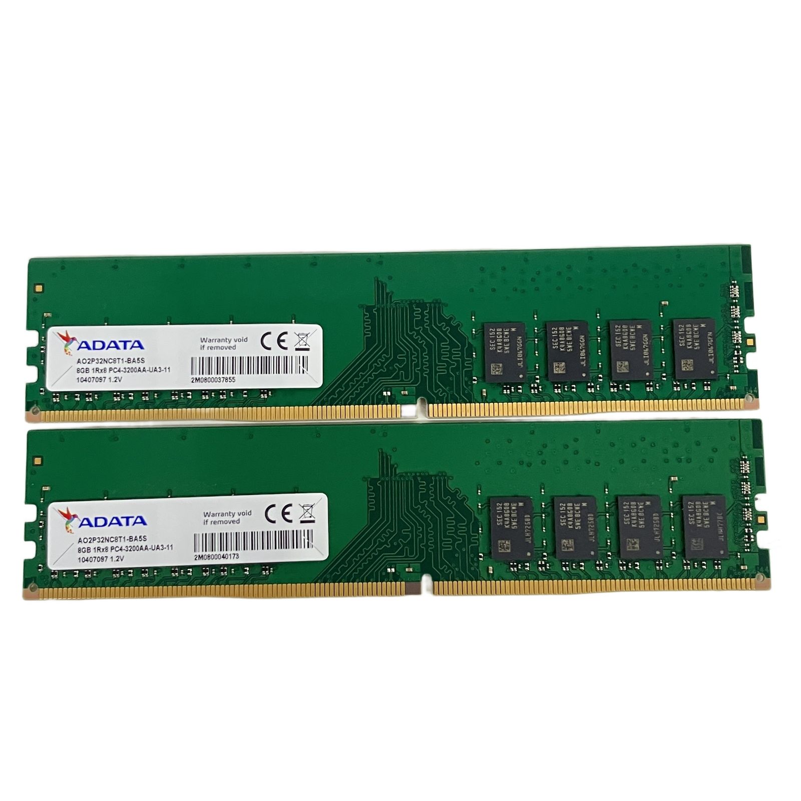 ADATA 8GB DDR4 2枚セット 中古 ADATA 8GB 1Rx8 PC4-3200AA メモリ8GB×2枚 計16GB DDR4 PCパーツ