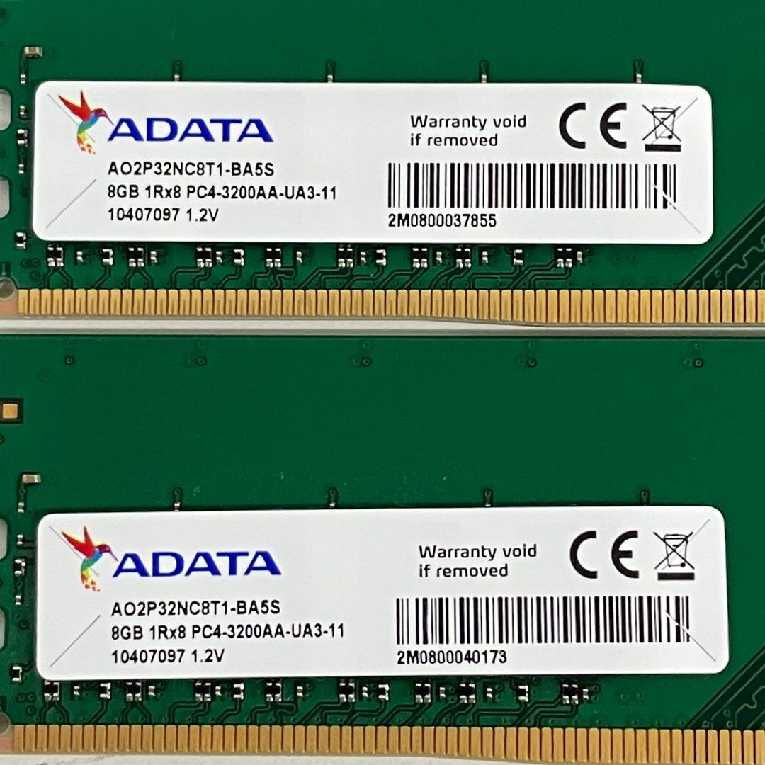 ADATA 8GB 1Rx8 PC4-3200AA メモリ8GB×2枚 計16GB DDR4 PCパーツ