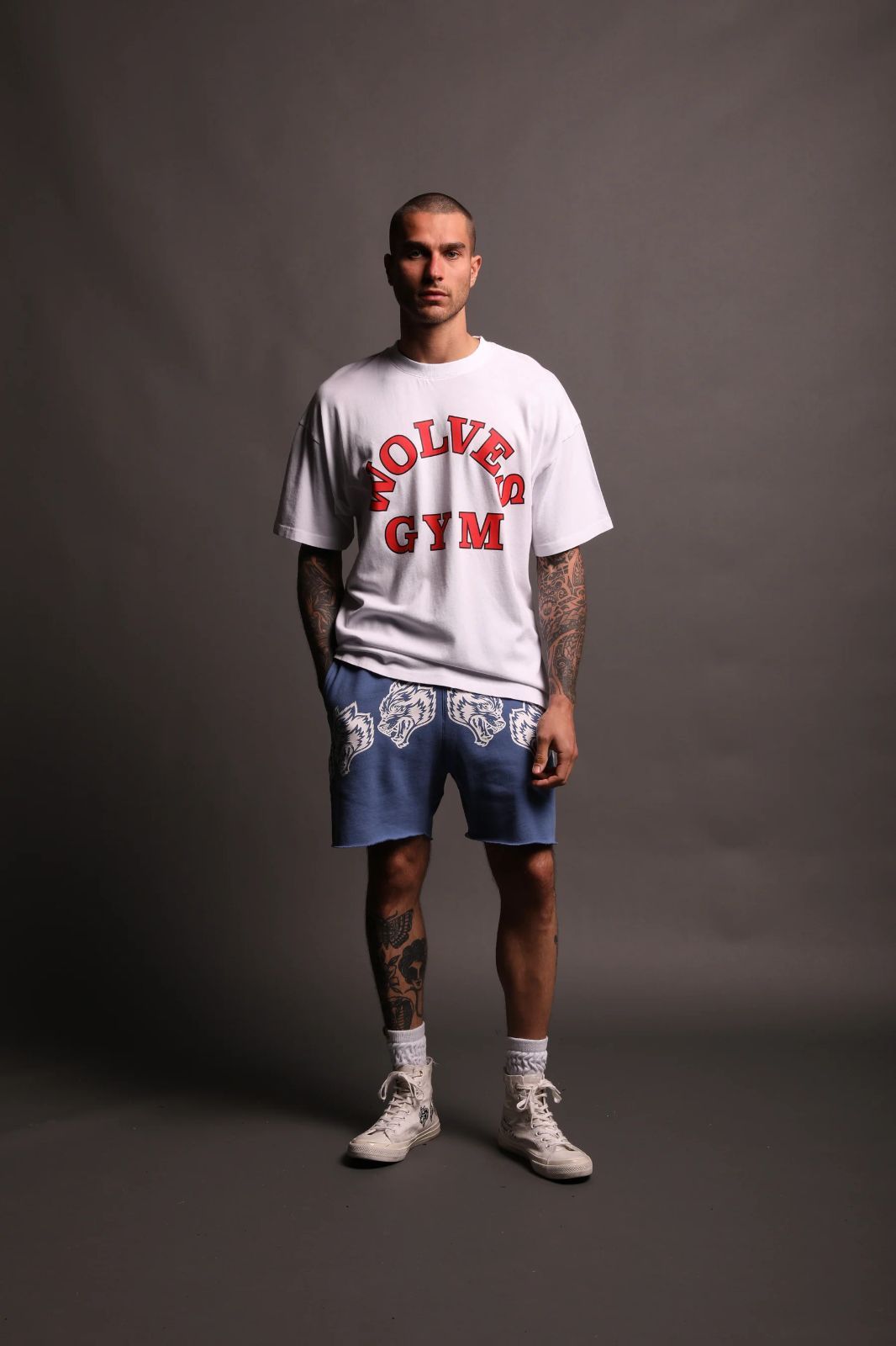 Darc Sport AMERICAN WOLF POWERHOUSE GYM PREMIUM VINTAGE OVERSIZED